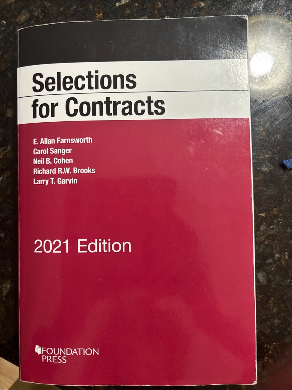Book for L1 Law - Selections for Contracts 2021 Edition - Red and White Textbook